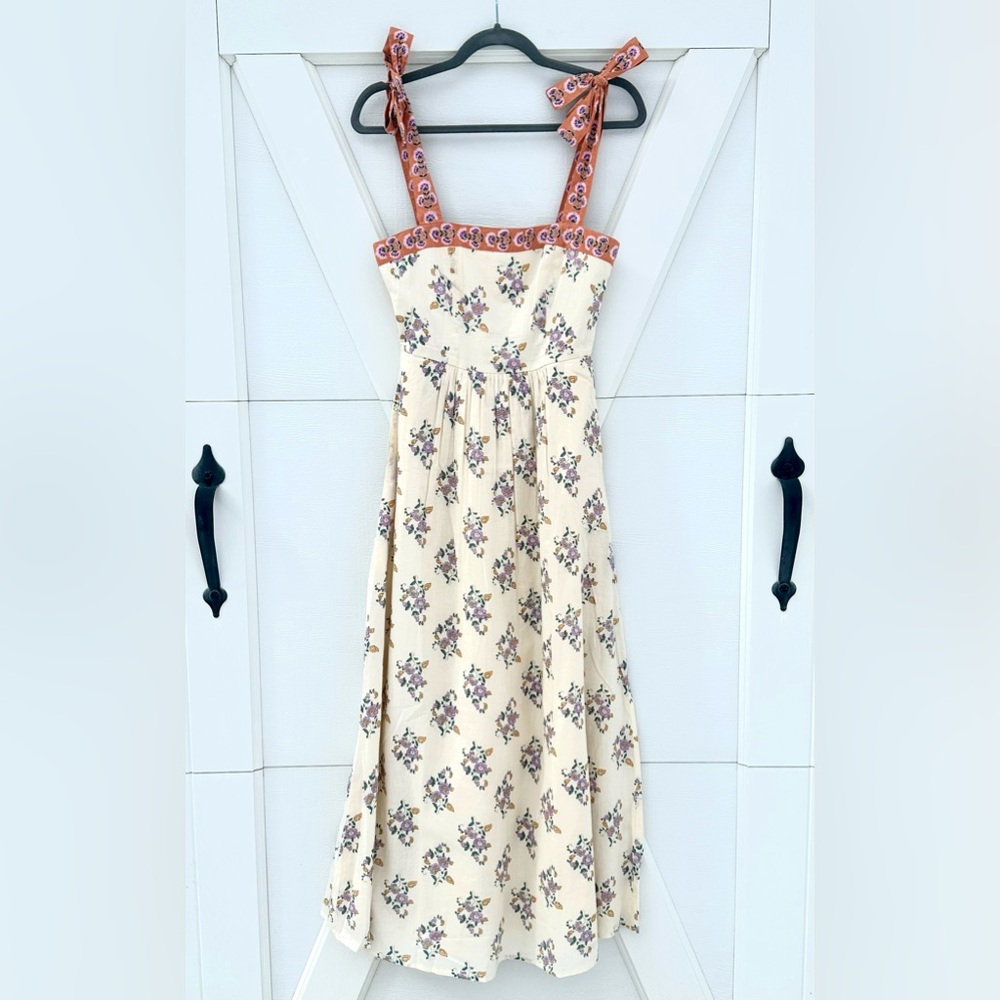 Patrons of Peace Bowtie Strap Bouquet Maxi Dress - Picture 3 of 5